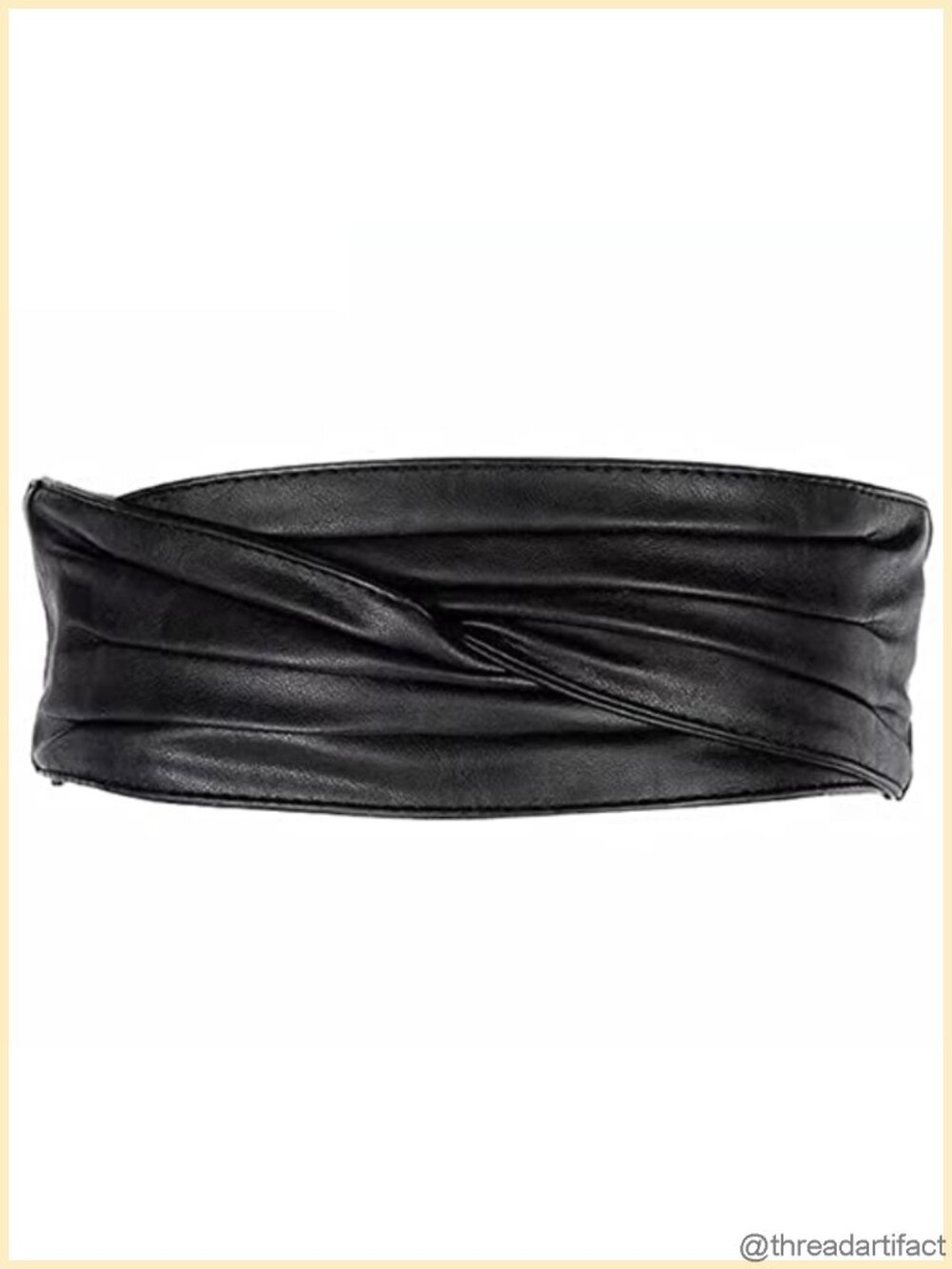 Women's Retro Wide Corset Obi Belt PU Leather Waist Cinch